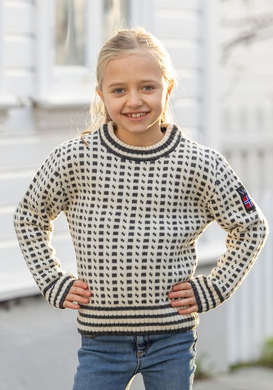 Islender Ullgenser barn Naturhvit