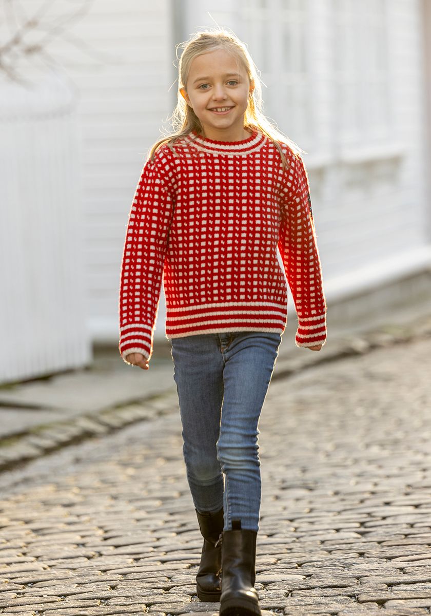 Islender Ullgenser barn Rød