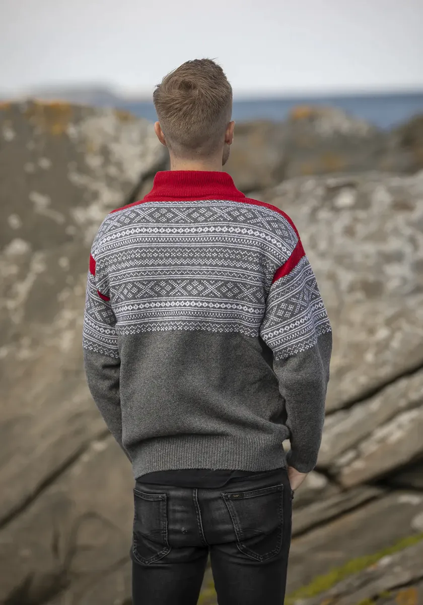  Setesdal Ullgenser i 100% Merinoull m/FLeece in neck, Grå